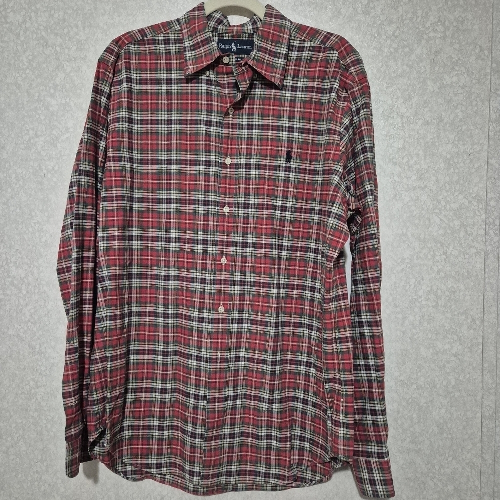 Polo by Ralph Lauren Men's Red Plaid Shirt...Size:L
